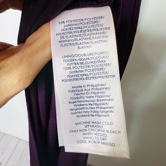 Chaps Purple Side Ruched Tank MIDI Long Dress - Picture 8 of 10